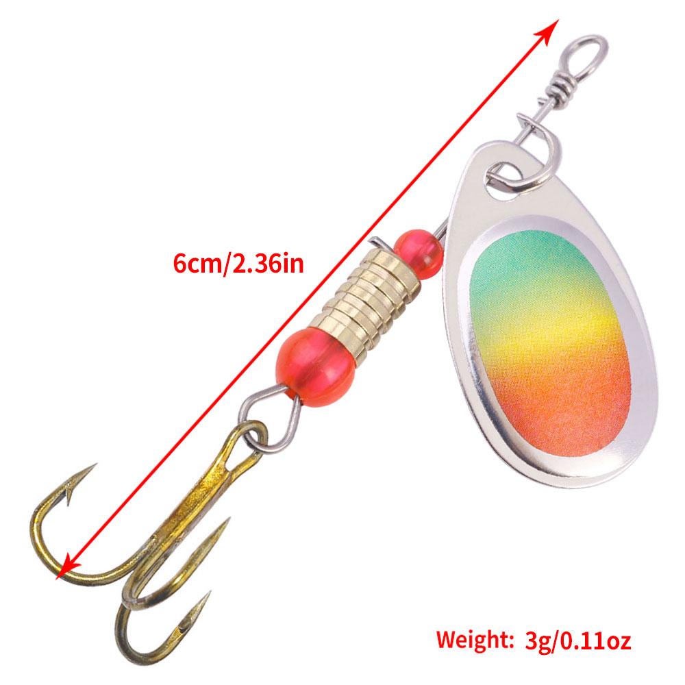 Jig-Spinner-Köder-Set mit Angelkasten, 3 g, rotierender Spinner für Hecht, Lachs, Meeresangeln, Wobbler, Trolling, harte Oberflächen, Oberflächenköder