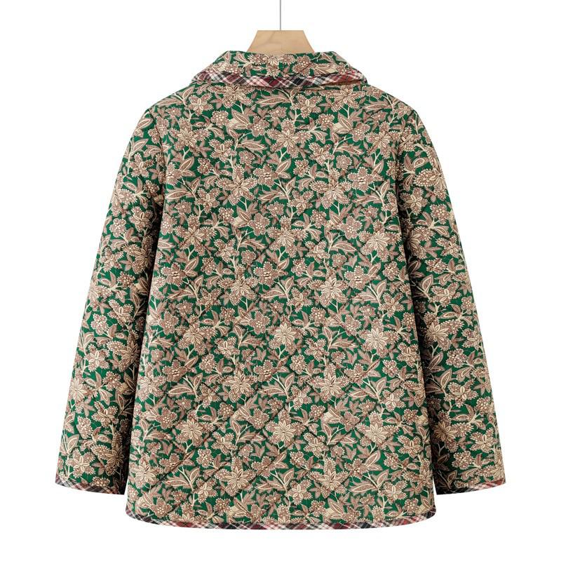 2025 Autumn/Winter Floral Cotton Jacket for Middle-aged & Elderly Mothers – Warm Loose Chinese Style Outerwear