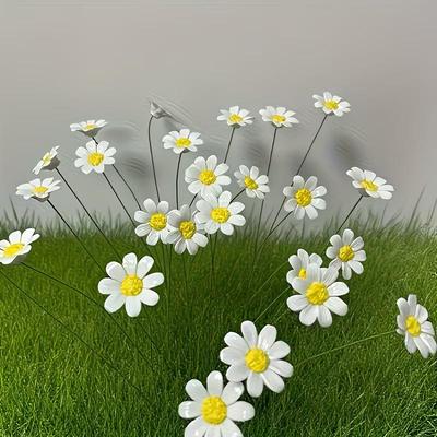 6/8/10pcs Ceramic Daisy Flowers Handcrafted Eternal Blooms DIY Ornament Home Decoration / Outdoor Photography