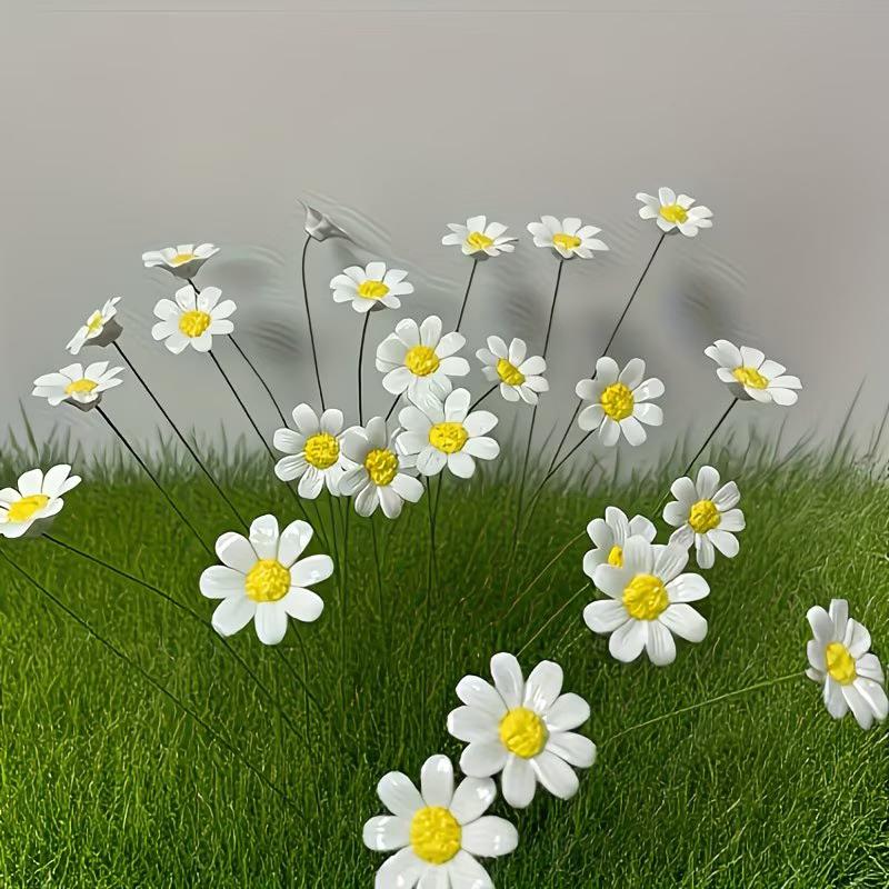 6/8/10pcs Ceramic Daisy Flowers Handcrafted Eternal Blooms DIY Ornament Home Decoration / Outdoor Photography