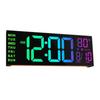 Wall Mounted Digital Clock with Large LED Numerals, Multi-Color Changing Display, Remote Control, Adjustable Brightness for Home Wall