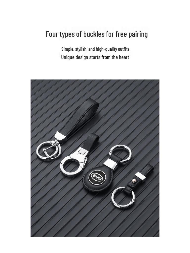 BYD Han EV Key Case: Genuine Leather for Dolphin, Qin PLUS, Song Pro, Tang - New Energy Car Key Bag