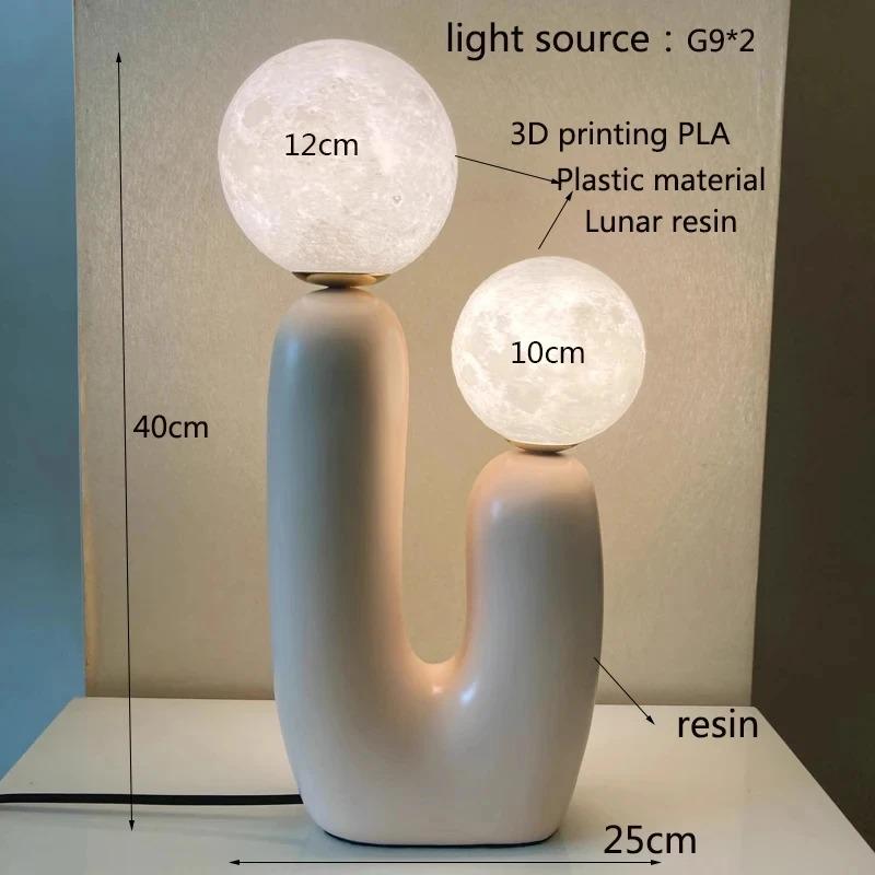 

Modern Nordic Art Glass Table Lamp Bedroom Resin Bedhead Lamp Restaurant Living Room Personalized Atmosphere Lighting Table Lamp EU