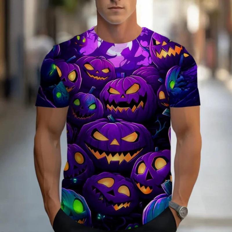 3D Printed Halloween Men's Long Sleeve Crew Neck Casual T-Shirt
