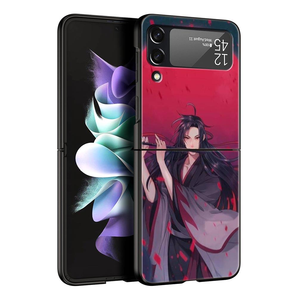 MDZS Anime Mo Dao Zu Shi Wei Wuxian Phone Case for Samsung Galaxy Z Flip 3 4 5 Black Folding Mobile Shell Hard PC Protect Cover