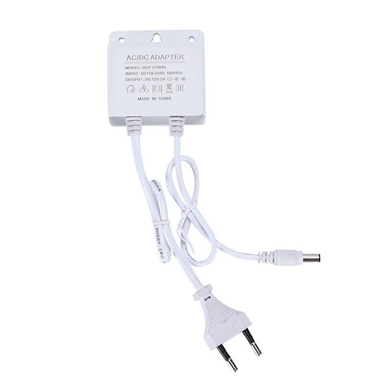 

Залишайтеся в безпеці з водонепроникним адаптером живлення для камери відеоспостереження AHD; Вилка ЄС/США; DC12V 2A, Вхід AC100V-240V