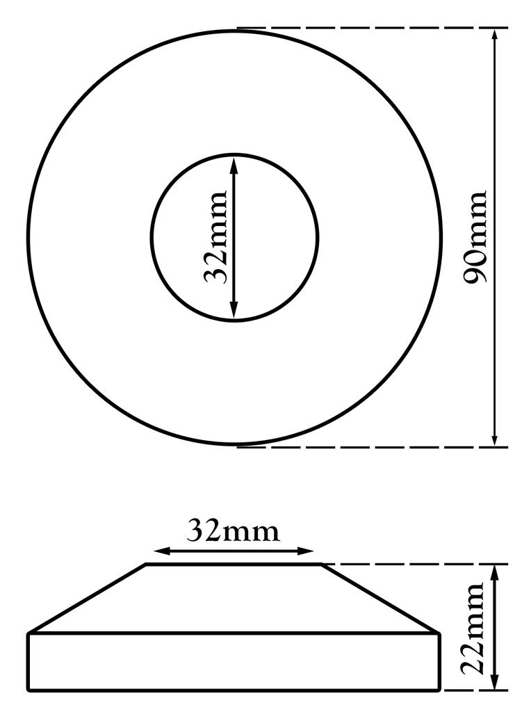 Rosette For Siphon 32 Mm, Gold Color