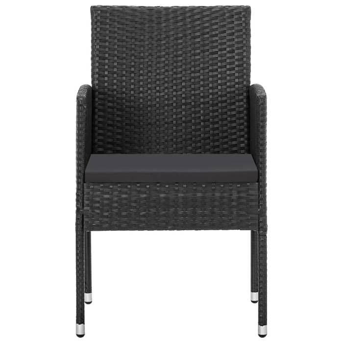 VidaXL Chaises de jardin coussins noir lot de 4 noir résine tressée, siège de jardin, chaise de balcon, chaise à dîner de 318729