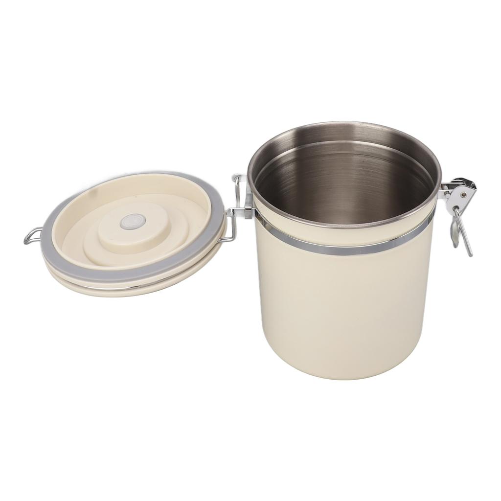 1.5L Coffee Canister Coffee Container with Scoop Date Tracker Stainless Steel Versatile Airtight Food Storage Container