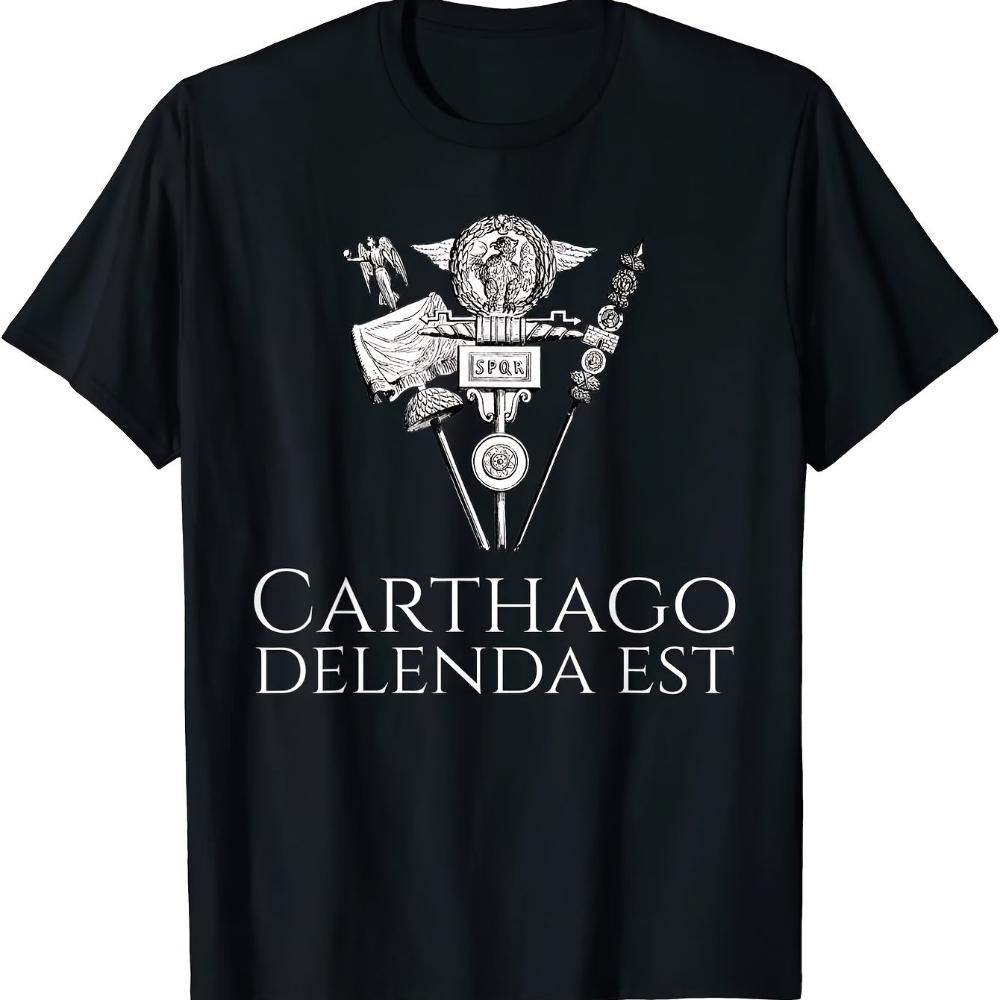 Carthago Delenda Est Ancient RoUnisex TShirt Latin Phrase RoUnisex Breathable Cotton ONeck Short Sleeve Unisexs Tshirts for Summer