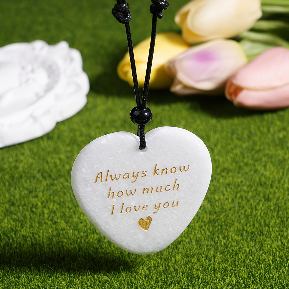 Heart-Shaped Marble Pendant: Valentine's Day Car Ornament & Engraved Thank You Gift