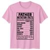 Father Nutrition Facts Awesome Dad Love Family Funny TShirt