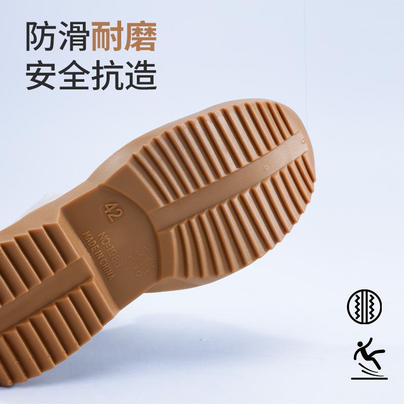 New Waterproof Shoes Men's Dynamic Waterproof Summer Rain Shoes Wear-resistant Beige Outdoor Wading Rain Boots Rubber Shoes