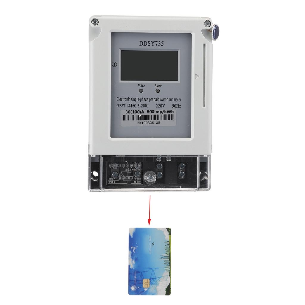 220V 50Hz Electric Prepayment Slot Meter Programmable Single Phase w/ Cards Digital Display Card Meter