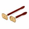 2 Pieces Gua Sha Tool with Wooden Handle Brass Smooth for Massage, SelfCare