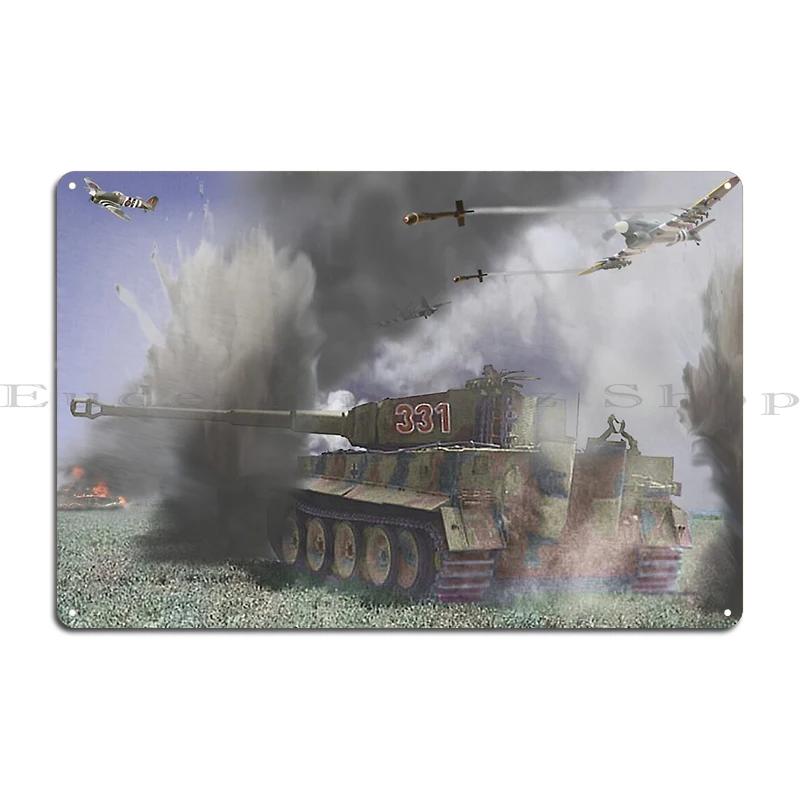 Tiger Panzer Ww2 Tajfuny i Tygrysy Ofensywa w Ardenach Panzer Tiger Metalowe Kino Dostosowany Wystrój Ścienny Mural Blaszany Plakat