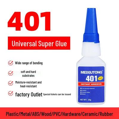 Adeziv Universal 401 cu Uscare Rapidă pentru Plastic, Cauciuc, PVC, Metal, Ceramică, ABS, Suprafațe Moi și Dure - Adeziv Instant 20g
