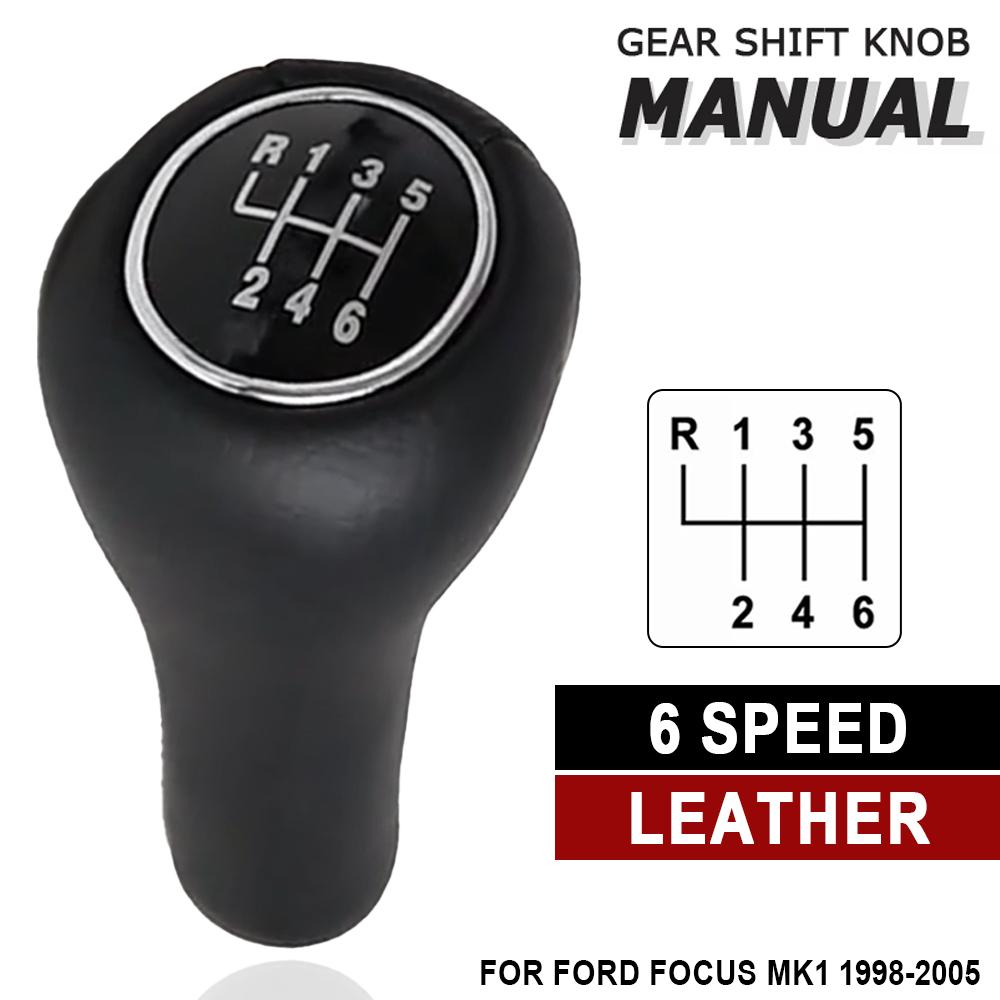 For Ford Focus MK1 1998-2005 5 Speed MT Car Gear Shift Knob Shifter Lever Stick Manual Gear Shifter Leather Pen POMO Spare Parts