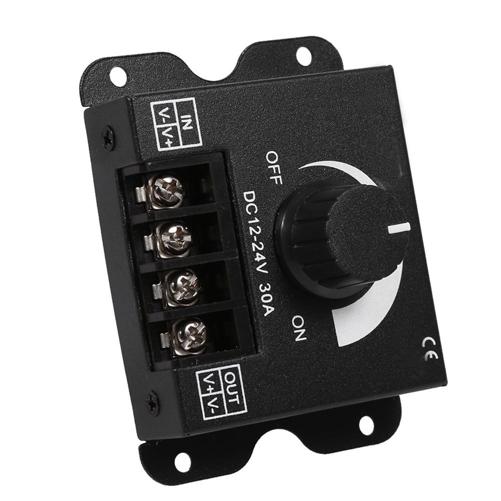 30A Current LED Dimmer Switch 12V-24V DC Adjustable Brightness Controller  Under Cabinet Lighting