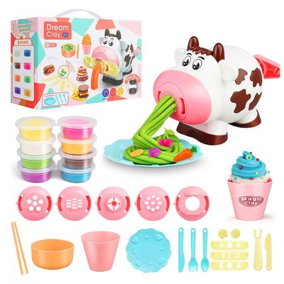 28Pcs Kitchen Creations Noodle Playset and Ice Cream Maker Machine Dough for Kids,Play Kit for Birthday Holiday Craft Gift