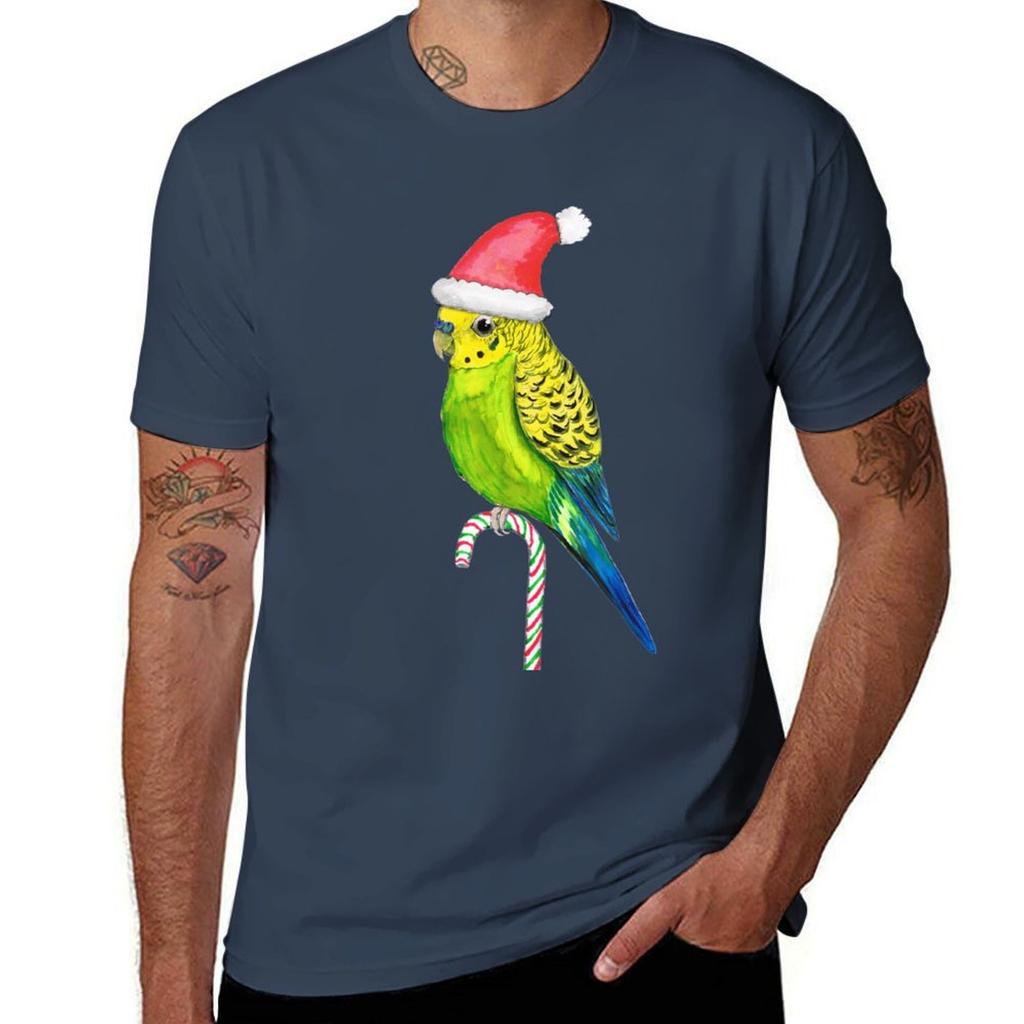 Budgie Christmas Style Tshirt Sweat Absorbing Sports Tee Shirt