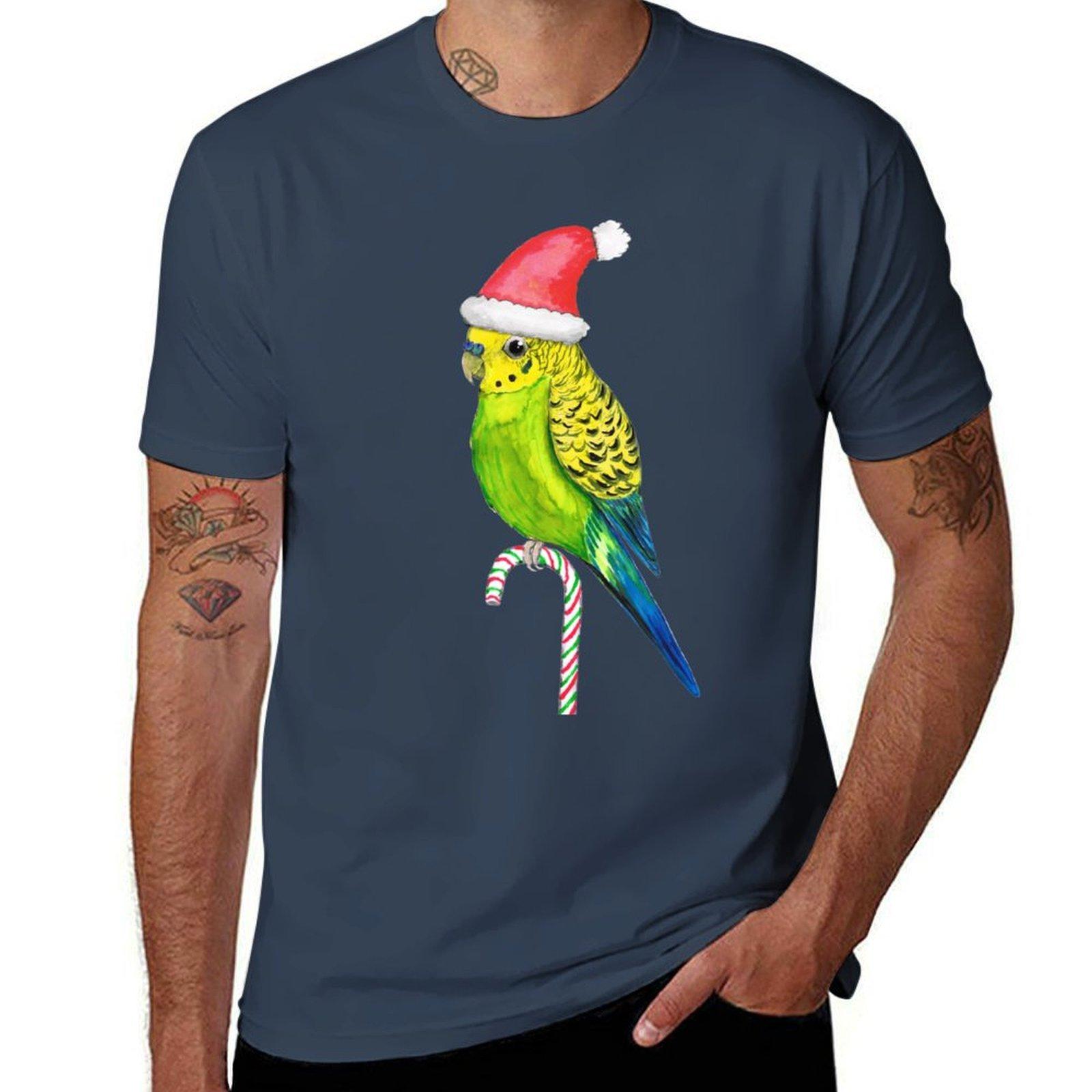 Budgie Christmas style TShirt Large Size Short Sleeve TShirt S