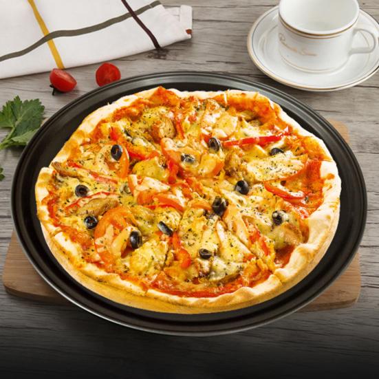 28/32 cm Stahl Antihaft-Pizza-Backform Platte mit Loch Backgeschirr Backwerkzeug Verkauf Waren