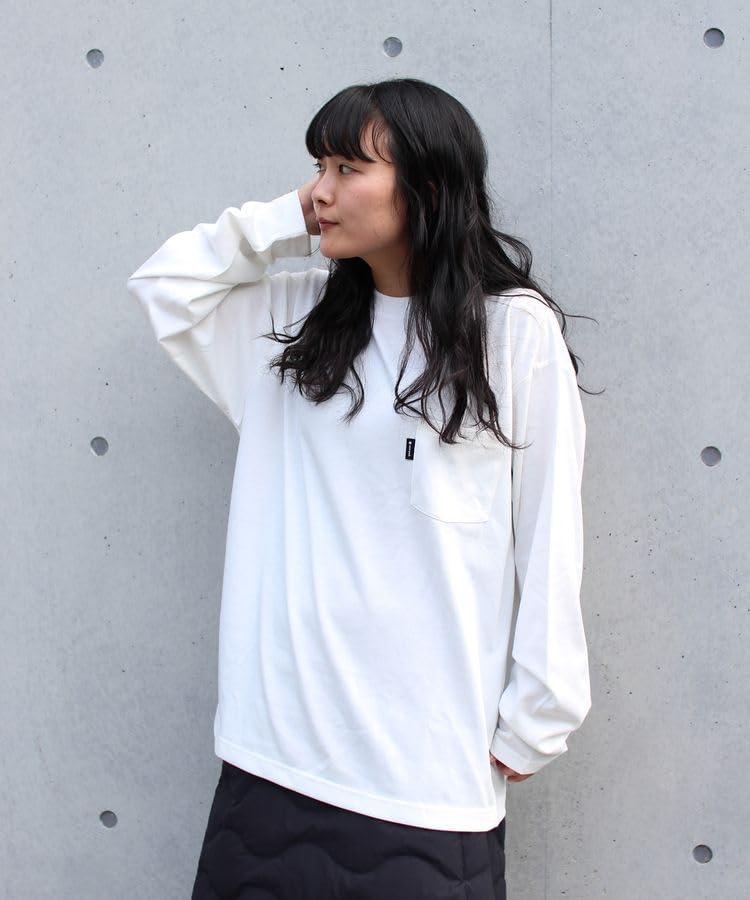 Snow Peak Living Shell Long Pro. L/S T-shirt EC-TS-25AU013, Cut and Sew, Long Sleeve T-shirt, Men's and Women's, White, Size M