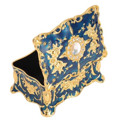 Vintage Jewelry Box Metal Enamel European Style Antique Jewelry Box Versatile Storage Box for Necklaces Bracelets Earring