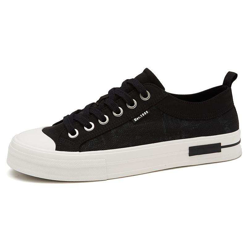New Summer Mens Shoes Trendy Comfortable Breathable and Versatile Casual Cloth Shoes Low Top Flat Laceup Shoes