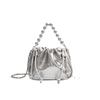 High-end Pleated Drawstring Bucket Bag Chain Women Summer New Fashion Simple Shoulder Bag Trendy Crossbody Women Bag