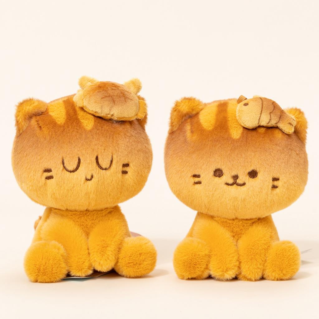 Mini Cute Bread Kitten Plush Toy with Small Box Kawaii Chef Cat Soft Doll Dessert Shop Decoration Adorable Gift