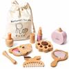 Holz-Kosmetikset - GINGER HOME - Montessori - 8 Teile - Naturholz und Pastell - Ab 3 Jahren