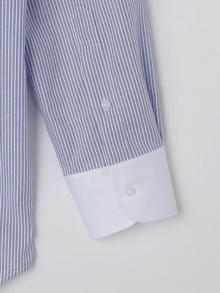 SHIPS Couleurs Chemise à Col Large à Rayures Clerc Facile d'Entretien pour Homme, Bleu, Taille 40, 211130390