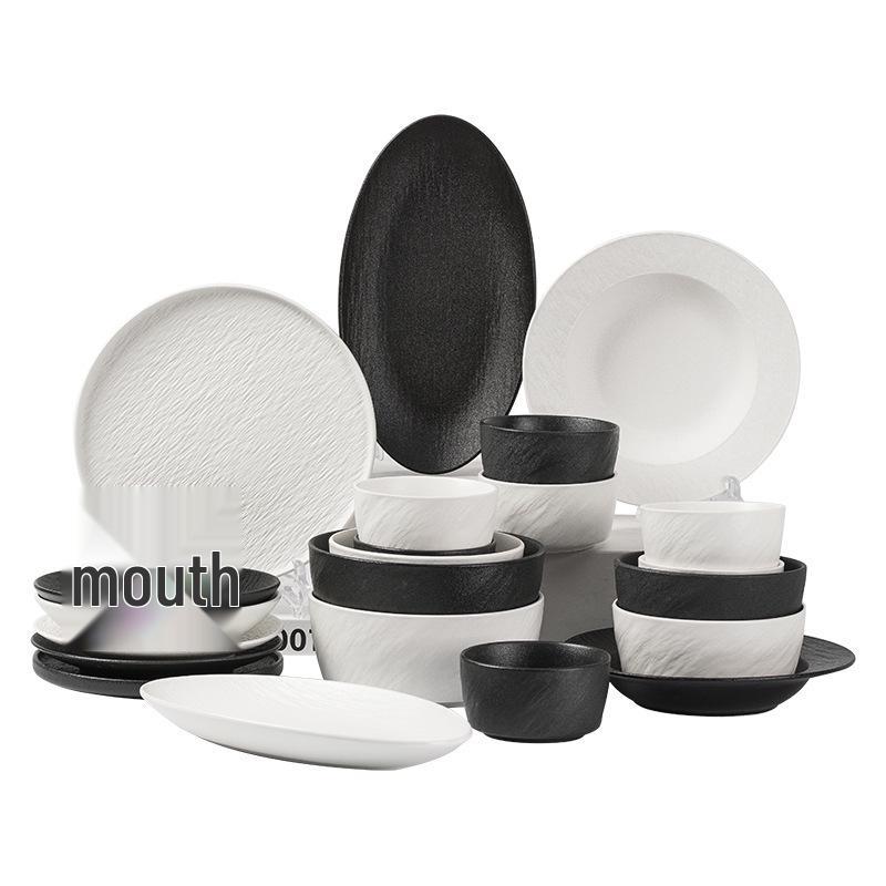 Simple Ceramic Bowl and Plate Set - Jingdezhen 2025 Collection