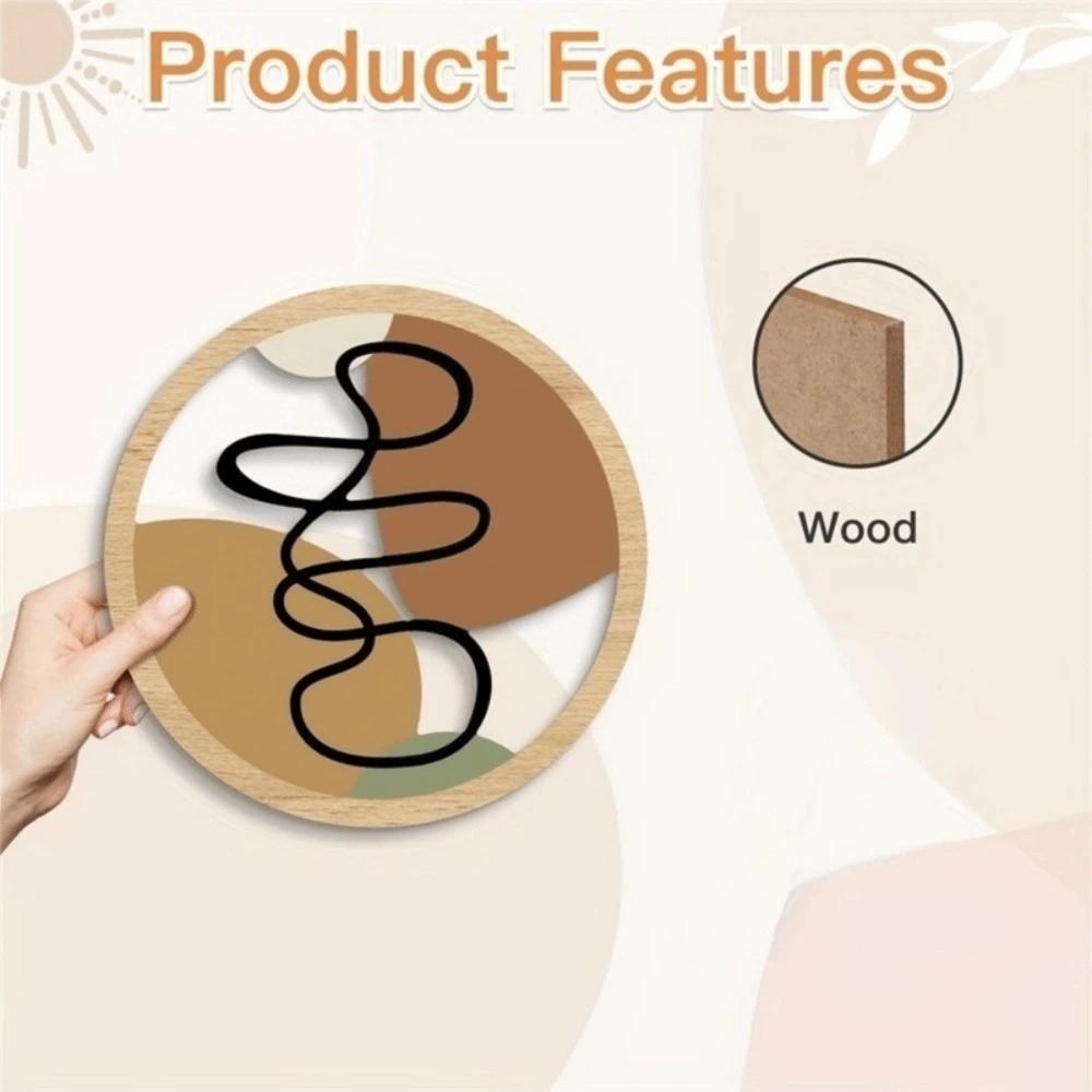 4pcs Round Shape Hanging Signs for Home Wooden Wall Decoration Bohemian Wall Art Set  Baby Room
