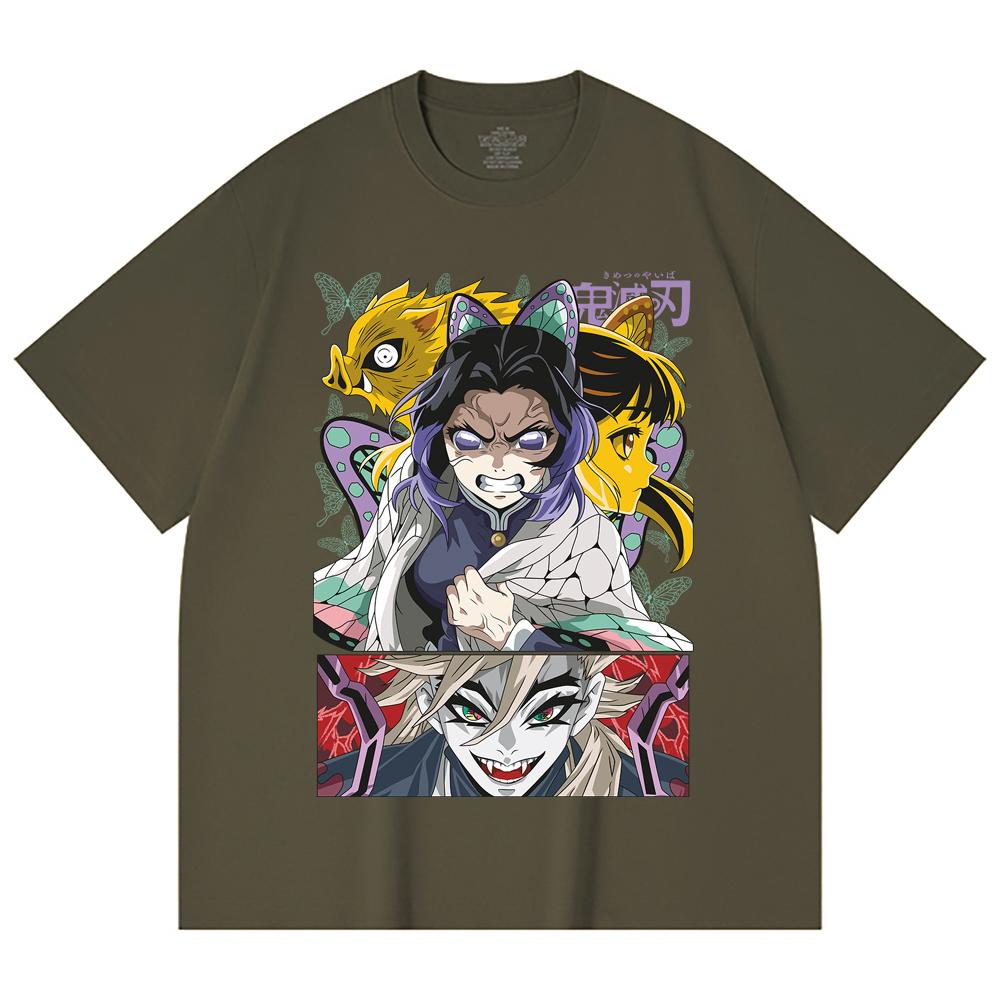 230 Gsm 100% Cotton Demon Slayer V119 Shinobu Print Unisex Heavy Cotton T Shirt