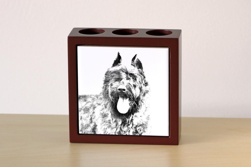 Bouvier des Flandres, Flanders Cattle Dog – Pen holder with a dog, desk organizer with a print | Art-Dog