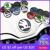 Car Sticker 2025 New 2Pcs 80mm 90mm 3D Car Badge Badge Hood Front and Trunk Badge for Skoda S Fabia 1 2 Octavia A7 RS Superb Car