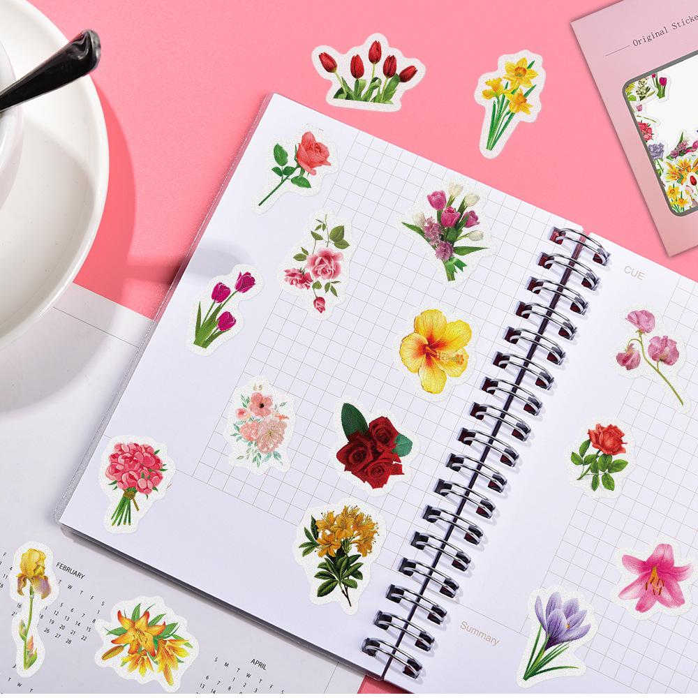 About 10g Product Bag Stickers Cartoon Elements 40 Pieces of Hand Account Kawaii Material DIY Decoration and Paper Stickers