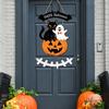 Halloween Wooden Pumpkin Welcome Sign for Front Door Wall Window Hanging Home Decor