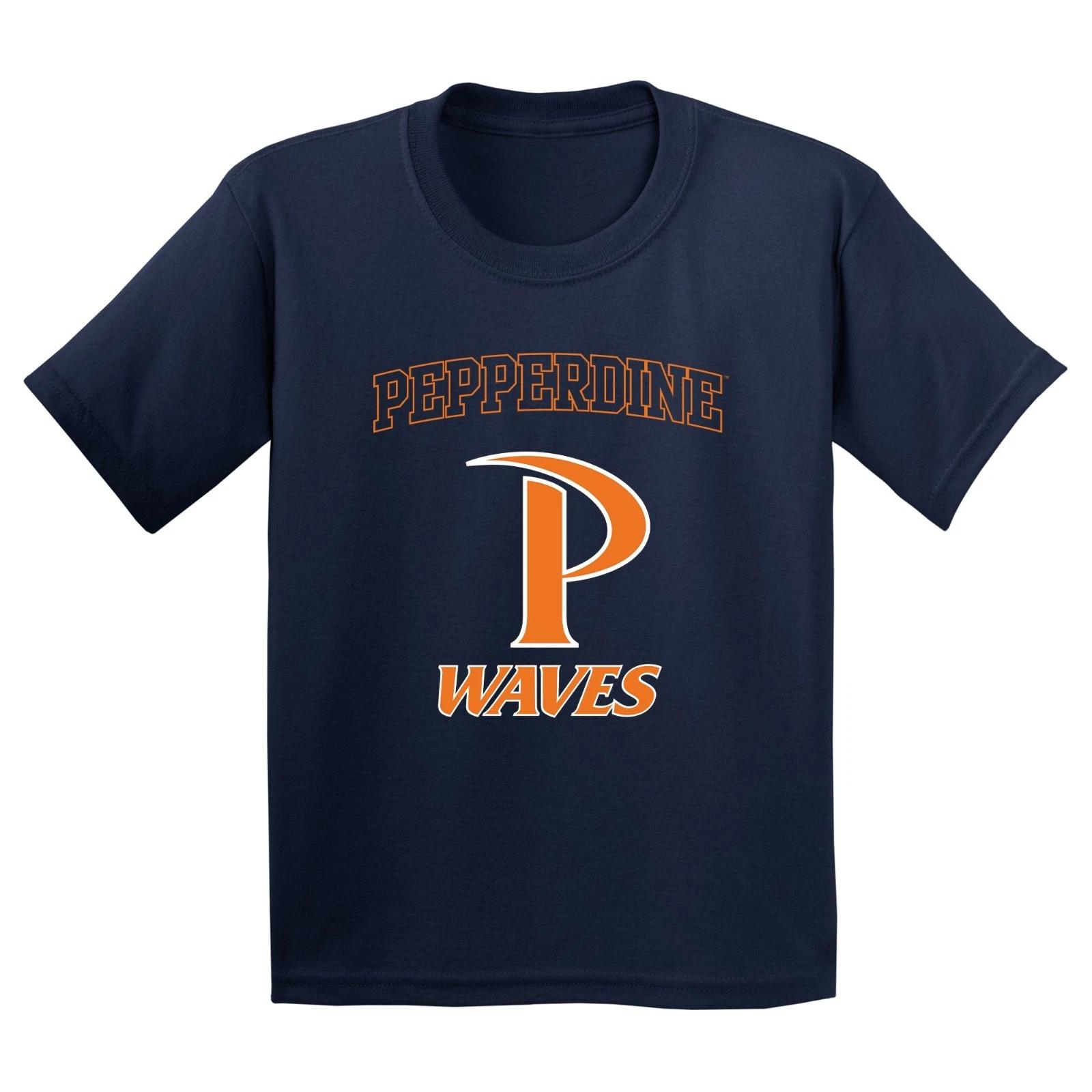 Pepperdine University Waves Arch Logo Youth T-Shirt - Navy S