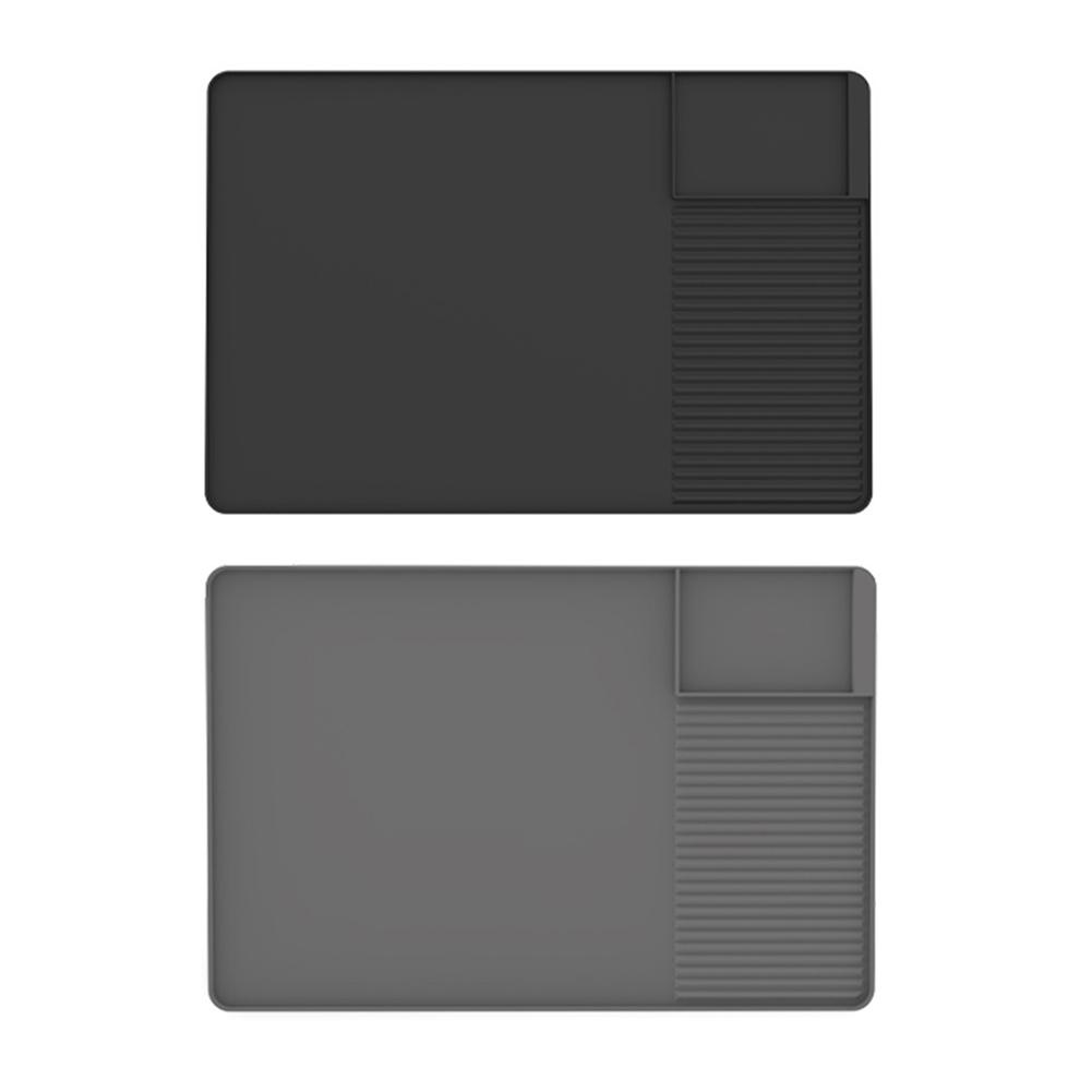 Silicone Coffee Mat Nonslip Coffee Bar Mat with Raised Edges Coffee Dish Drying Mat Drain Pad Coffee Powder Pad for Countertop