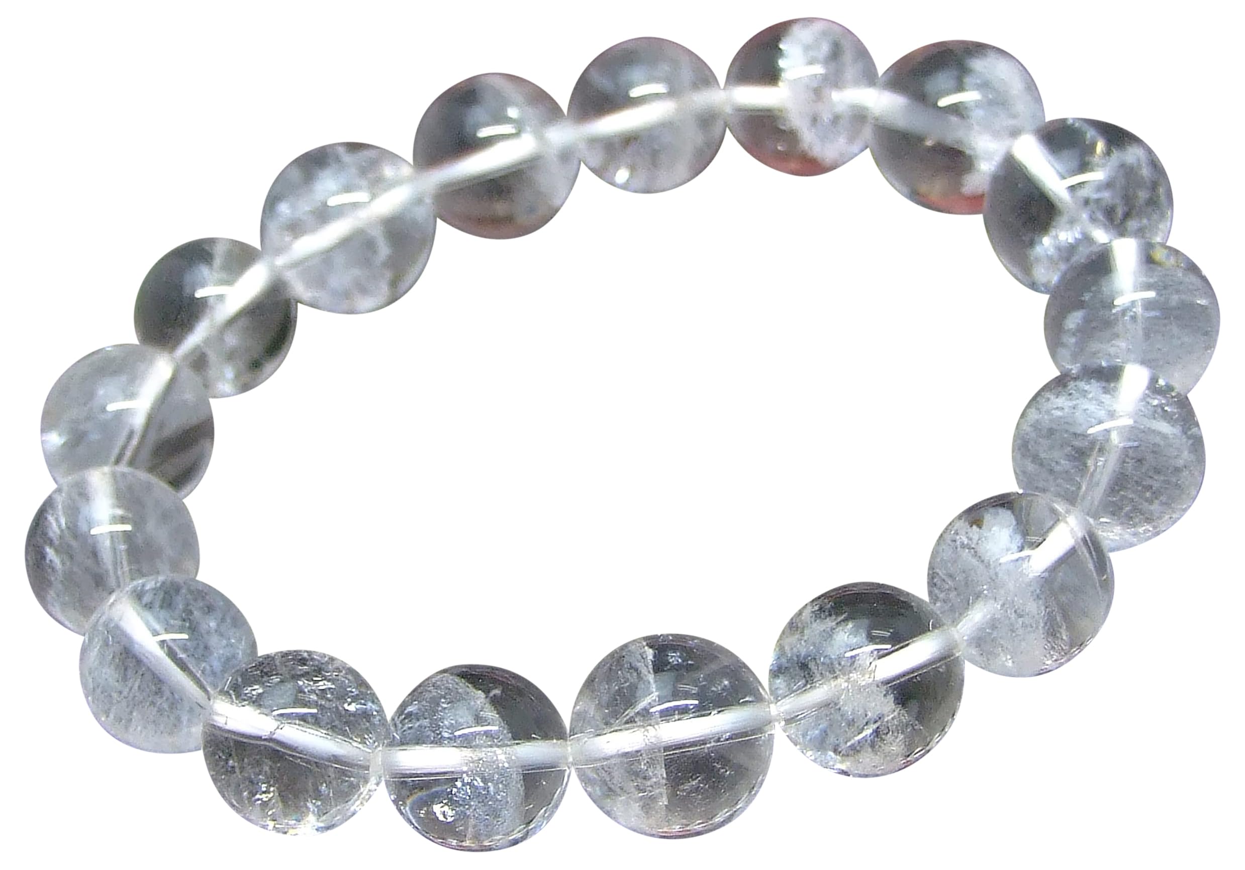 [hinryo] 59990 White Phantom Quartz Crystal 12mm AA- Bracelet, 17cm Inner Diameter, with Pouch, Brazilian Natural Stone, Power Stone