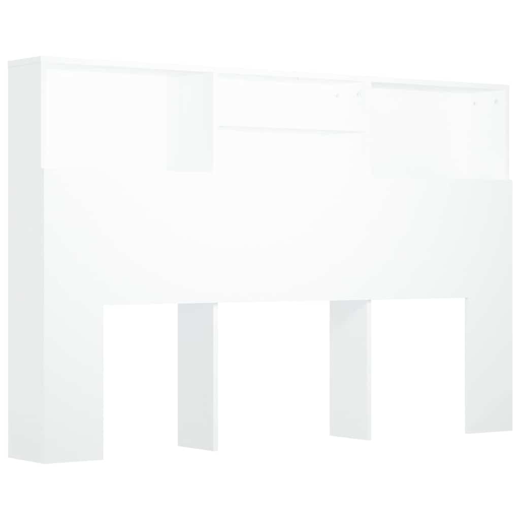 vidaXL Bett-Kopfteil mit Ablagen Weiß 160x19x103,5 cm