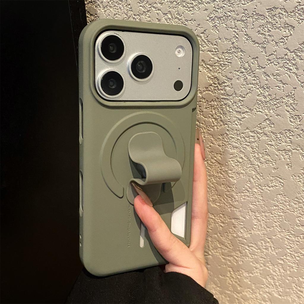 Soft Silicone Grip Card Holder For Case for Apple For Iphone 17 16 1 14 13 Pro Max Slot Shockproof Magnetic Charge Cover