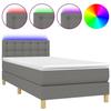 Maison Exclusive - Sommier à lattes de lit avec matelas et LED Gris foncé 90x190cm