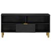 VidaXL Meuble TV noir 100x33x46 cm bois d'ingénierie, support TV, meuble télé, meuble multimédia, banc TV, meuble hifi, 4017664