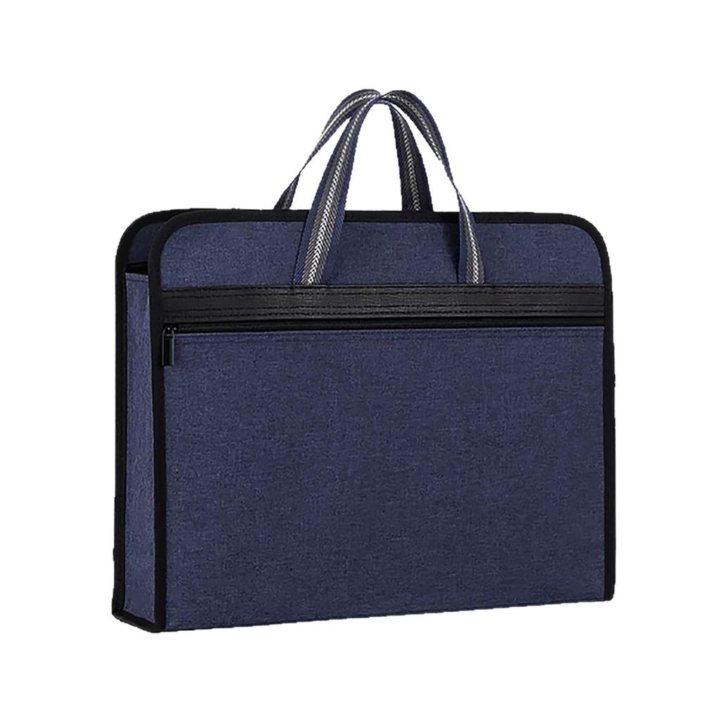 Oxford Cloth Business Briefcase: Large Zippered File & Computer Storage Bag