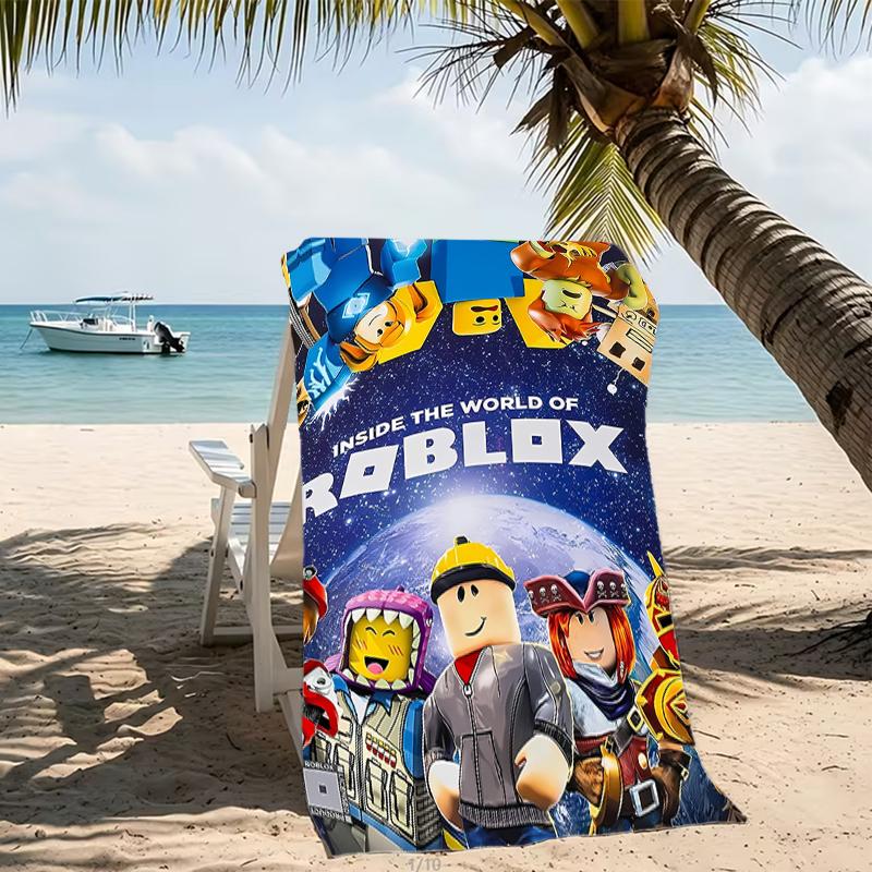 Beach Towel with Roblox Pattern - soft,absorbent,machine washable Lightweight&Modern,swimming,Travel Essentials